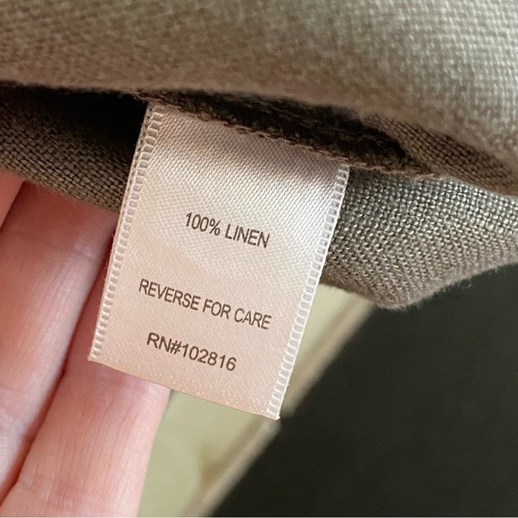 garnet hill 100% Linen Fringe-Hem A-Line Dress Pockets Boho Lagenlook Coastal 8 - Picture 6 of 10